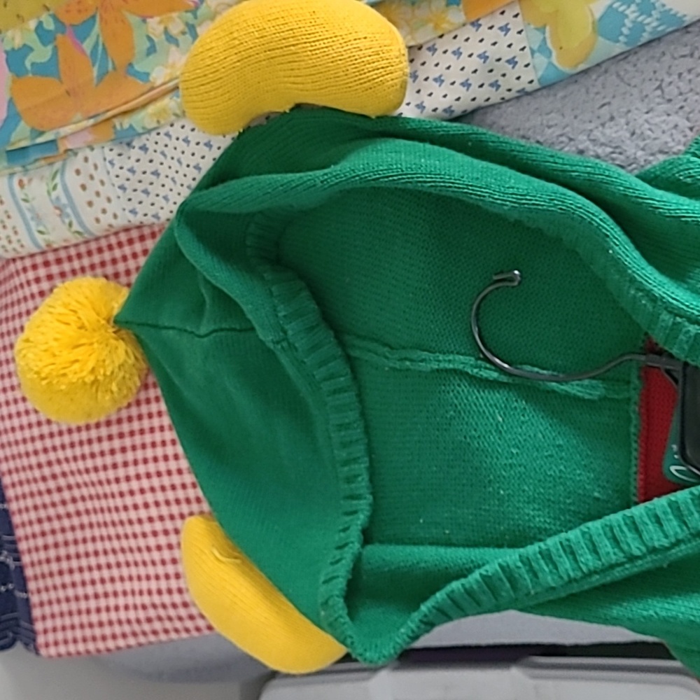 Christmas Elf #1 Sweater w Hoodie Ears MEDIUM - Picture 3 of 5